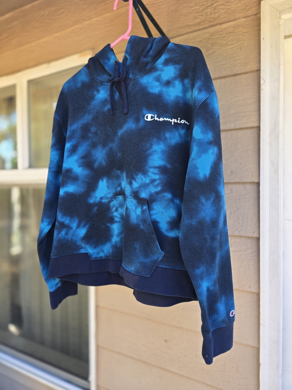 Champion Blue Tie-Dye Hoodie - Women's XXL